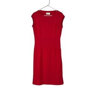 Vintage I Magnin Scottish Cashmere Dress Size Large Red Quiet Luxury Old Money